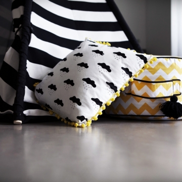 Sedací Puff Chevron Yellow