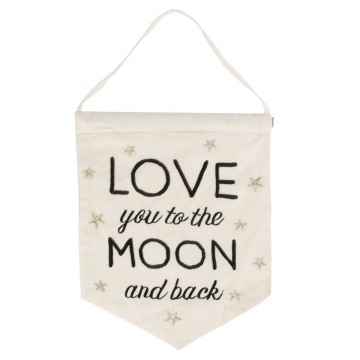 Vlajka se vzkazem Love You to the Moon and Back