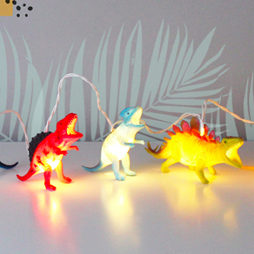 Světelný řetěz s dinosaury, barevný