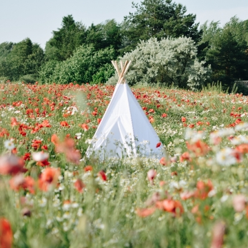 Venkovní teepee Summer vibes, White